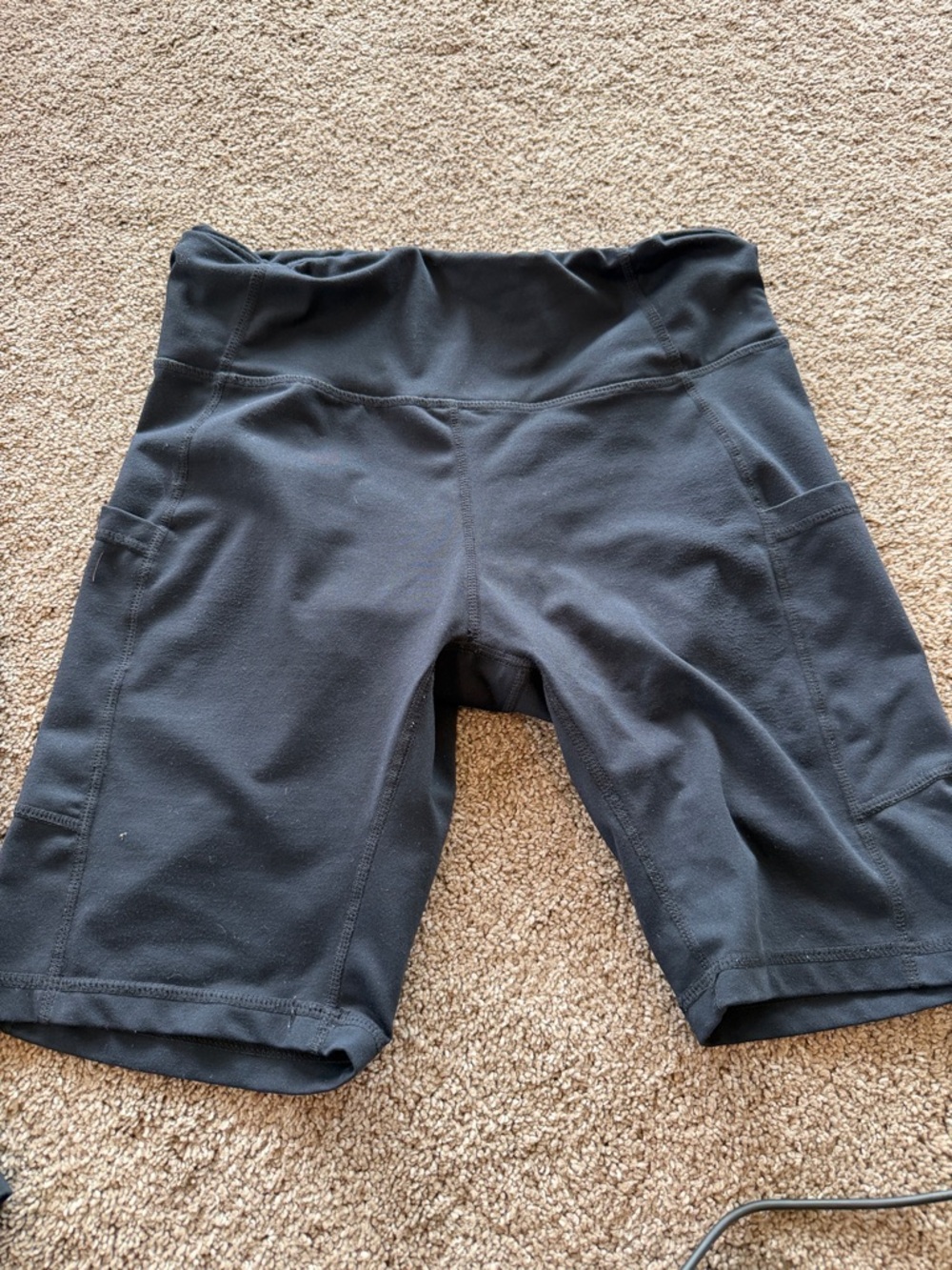 Baleaf Black High-Waist Bike Shorts with Side Pockets